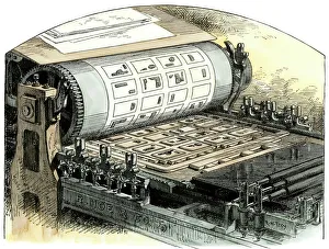 Cylinder printing press, 1800s Cylinder printing press, 1800s