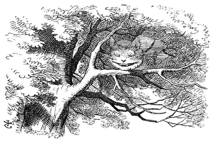 ALICE IN WONDERLAND, 1865. The Cheshire Cat. Illustration by John Tenniel from the first ALICE IN WONDERLAND, 1865. The Cheshire Cat. Illustration by John Tenniel from the first