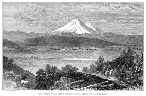 CALIFORNIA: MOUNT SHASTA. Mount Shasta, in Siskiyou County, California. Wood engraving CALIFORNIA: MOUNT SHASTA. Mount Shasta, in Siskiyou County, California. Wood engraving