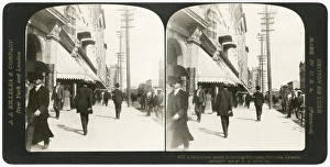 CANADA: WINNIPEG, c1908. A busy street in Winnipeg, Manitoba, Canada. Stereograph CANADA: WINNIPEG, c1908. A busy street in Winnipeg, Manitoba, Canada. Stereograph
