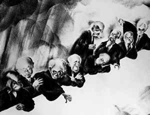 Cartoon depicting the newly expanded Supreme Court resulting from President Franklin Cartoon depicting the newly expanded Supreme Court resulting from President Franklin