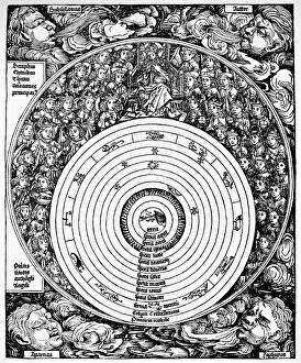 Christian theory of the universe embraced by the realm of God and his angelic court Christian theory of the universe embraced by the realm of God and his angelic court