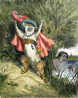 Color engraving from an 1862 edition of the Perrault fairy tale illustrated after Gustave Color engraving from an 1862 edition of the Perrault fairy tale illustrated after Gustave