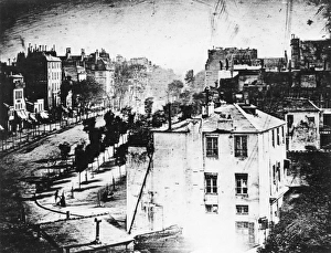 Daguerreotype made in 1838 by Louis-Jacques-Mande Daguerre of a Paris boulevard Daguerreotype made in 1838 by Louis-Jacques-Mande Daguerre of a Paris boulevard