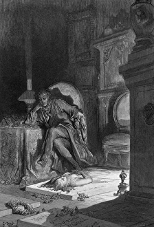 DORE: THE RAVEN, 1882. 'Then, upon the velvet sinking, I betook myself to linking DORE: THE RAVEN, 1882. 'Then, upon the velvet sinking, I betook myself to linking