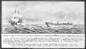 FRENCH SQUADRON, 1778. French warship 'Languedoc,' part of the naval squadron under FRENCH SQUADRON, 1778. French warship 'Languedoc,' part of the naval squadron under