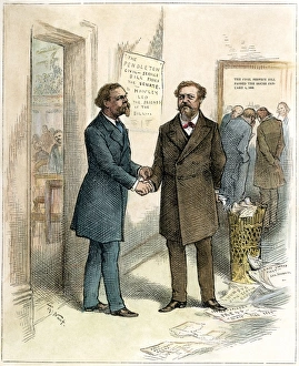 GEORGE HUNT PENDLETON (1825-1889). American politician. Cartoon by Thomas Nast, showing U GEORGE HUNT PENDLETON (1825-1889). American politician. Cartoon by Thomas Nast, showing U