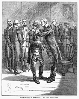 George Washingtons farewell to his officers at Fraunces Tavern in New York City George Washingtons farewell to his officers at Fraunces Tavern in New York City
