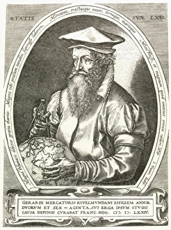 GERARDUS MERCATOR (1512-1594). Flemish geographer. Contemporary copper engraving by Franz GERARDUS MERCATOR (1512-1594). Flemish geographer. Contemporary copper engraving by Franz