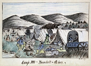 GOLD RUSH, 1859. The campsite where the Jenks party pitched their tents on July 22 GOLD RUSH, 1859. The campsite where the Jenks party pitched their tents on July 22