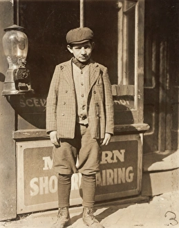 HINE: CHILD LABORER, 1910. Jacob Futterman, a 16-year-old coconut shaver at Kibbe's HINE: CHILD LABORER, 1910. Jacob Futterman, a 16-year-old coconut shaver at Kibbe's