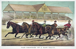 HORSE RACING, c1889. 'Fast Trotters on a Fast Track HORSE RACING, c1889. 'Fast Trotters on a Fast Track