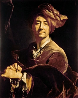 HYACINTHE RIGAUD (1649-1743). French painter. Oil on canvas, self portrait, 1701 HYACINTHE RIGAUD (1649-1743). French painter. Oil on canvas, self portrait, 1701