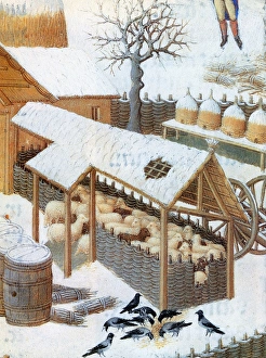 Detail of an illumination from the 15th century manuscript of the 'Tres Riches Heures Detail of an illumination from the 15th century manuscript of the 'Tres Riches Heures