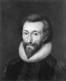 JOHN DONNE (1572-1631). English poet and divine. Oil on canvas after a miniature JOHN DONNE (1572-1631). English poet and divine. Oil on canvas after a miniature