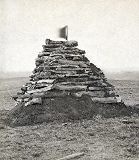 LITTLE BIGHORN MONUMENT. Monument on Custers Hill, containing all the bones found at the LITTLE BIGHORN MONUMENT. Monument on Custers Hill, containing all the bones found at the
