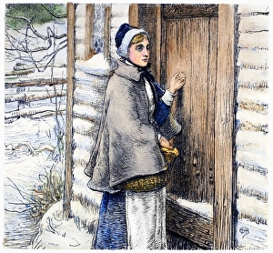 LONGFELLOW: STANDISH. Priscilla Mullens. Wood engraving after George Henry Boughton LONGFELLOW: STANDISH. Priscilla Mullens. Wood engraving after George Henry Boughton