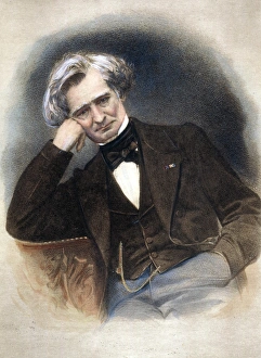 LOUIS HECTOR BERLIOZ (1803-1869). French composer: lithograph, French, 19th century LOUIS HECTOR BERLIOZ (1803-1869). French composer: lithograph, French, 19th century