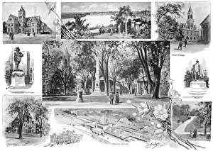MASSACHUSETTS: SPRINGFIELD. Views of Springfield, Massachusetts, including the post office MASSACHUSETTS: SPRINGFIELD. Views of Springfield, Massachusetts, including the post office
