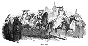 MEXICO: PRIESTS, 1847. Priests on horseback in Mexico. Engraving, English, 1847 MEXICO: PRIESTS, 1847. Priests on horseback in Mexico. Engraving, English, 1847