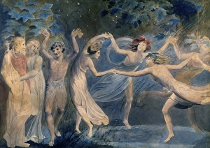 Oberon, Titania and Puck dancing with fairies in a scene from William Shakespeare' Oberon, Titania and Puck dancing with fairies in a scene from William Shakespeare'