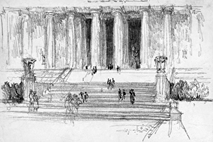 PENNELL: LINCOLN MEMORIAL, c1922. Steps leading up to the Lincoln Memorial in Washington PENNELL: LINCOLN MEMORIAL, c1922. Steps leading up to the Lincoln Memorial in Washington