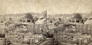 PENNSYLVANIA: OIL REFINERY. Oil refinery at Erie, Pennsylvania. Stereograph, c1870-80 PENNSYLVANIA: OIL REFINERY. Oil refinery at Erie, Pennsylvania. Stereograph, c1870-80