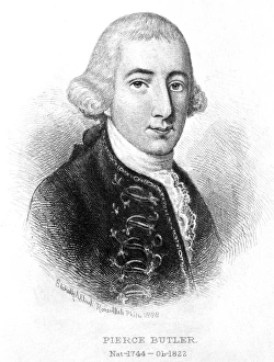 PIERCE BUTLER (1744-1822). American politican. Etching, 1888, by Albert Rosenthal PIERCE BUTLER (1744-1822). American politican. Etching, 1888, by Albert Rosenthal