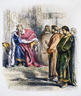 SHAKESPEARE: KING JOHN. King John, Pembroke and Salisbury at the palace in Act IV SHAKESPEARE: KING JOHN. King John, Pembroke and Salisbury at the palace in Act IV