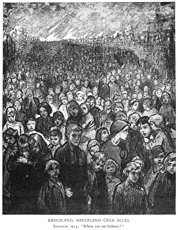 WORLD WAR I: CARTOON, 1914. 'Kreuzland, Kreuzland Uber Alles WORLD WAR I: CARTOON, 1914. 'Kreuzland, Kreuzland Uber Alles