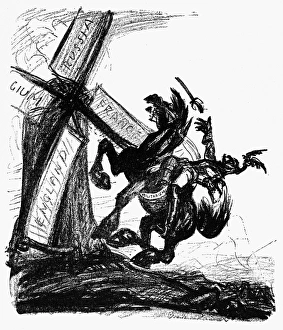WORLD WAR I: CARTOON, 1915. 'Von Quijote WORLD WAR I: CARTOON, 1915. 'Von Quijote