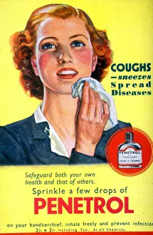 1940s UK coughs sneezes sneezing colds penetrol medicine handkerchieves handkerchiefs 1940s UK coughs sneezes sneezing colds penetrol medicine handkerchieves handkerchiefs