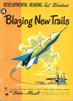 Blazing New Trails 1950s USA rklf Bobbs-Merrill Company spaceships space ships rockets Blazing New Trails 1950s USA rklf Bobbs-Merrill Company spaceships space ships rockets