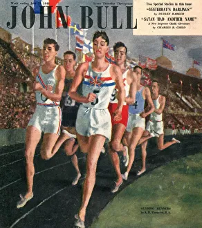 John Bull 1948 1940s UK sports races athletes runners running olympics athletics John Bull 1948 1940s UK sports races athletes runners running olympics athletics