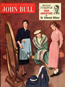 John Bull 1955 1950s UK shopping trying on clothes mothers and daughters sales assistants John Bull 1955 1950s UK shopping trying on clothes mothers and daughters sales assistants