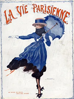 La Vie Parisienne 1918 1910s France Leo Fontan illustrations magazines womens umbrellas La Vie Parisienne 1918 1910s France Leo Fontan illustrations magazines womens umbrellas