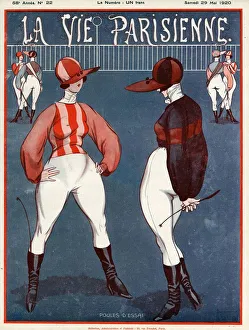 La vie Parisienne 1920 1920s France Vallee magazines womens woman jockeys illustrations La vie Parisienne 1920 1920s France Vallee magazines womens woman jockeys illustrations