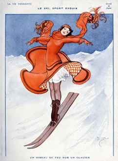 La Vie Parisienne 1922 1910s France Zajac illustrations skiing womens woman winter La Vie Parisienne 1922 1910s France Zajac illustrations skiing womens woman winter