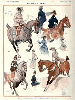 La Vie Parisienne 1922 1920s France L Vallet illustrations horses women woman riding La Vie Parisienne 1922 1920s France L Vallet illustrations horses women woman riding