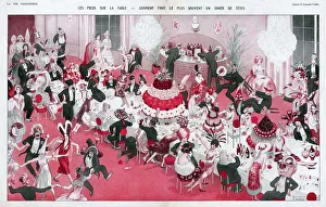 La Vie Parisienne 1929 1920s France Vallee banquets feasts dancing illustrations La Vie Parisienne 1929 1920s France Vallee banquets feasts dancing illustrations