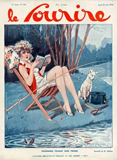 Le Sourire 1930 1930s France magazines fishing reading books dogs illustrations dog book Le Sourire 1930 1930s France magazines fishing reading books dogs illustrations dog book