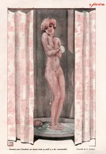 Le Sourire 1930s France erotica showers naked nudes nudity boudoir illustrations Le Sourire 1930s France erotica showers naked nudes nudity boudoir illustrations