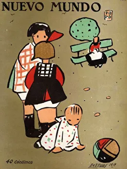 Nuevo Mundo 1919 1910s Spain cc magazines playing babies balls games childrenAs Nuevo Mundo 1919 1910s Spain cc magazines playing babies balls games childrenAs