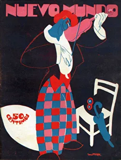 Nuevo Mundo 1924 1920s Spain cc magazines violins playing instruments clowns musical Nuevo Mundo 1924 1920s Spain cc magazines violins playing instruments clowns musical