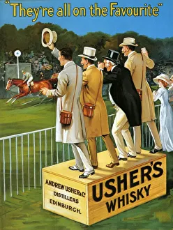 Usher's 1911 1910s UK whisky alcohol whiskey advert Ushers Scotch Scottish racing Usher's 1911 1910s UK whisky alcohol whiskey advert Ushers Scotch Scottish racing