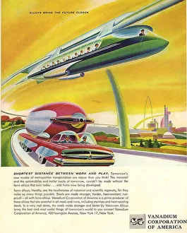Vanadium Corporation of America 1950s USA mcitnt visions of the future cars monorail Vanadium Corporation of America 1950s USA mcitnt visions of the future cars monorail