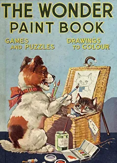 The Wonder Paint Book 1950s UK mcitnt dogs cats puzzles painting childrens childrenAs The Wonder Paint Book 1950s UK mcitnt dogs cats puzzles painting childrens childrenAs