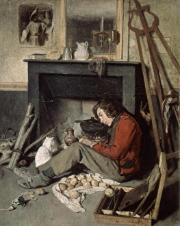 The Artists Studio' 1845. Oil on canvas. Octave Tassaert (1800-1874) French genre The Artists Studio' 1845. Oil on canvas. Octave Tassaert (1800-1874) French genre
