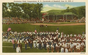 Baseball Game at Doubleday Field. ca. 1940, Cooperstown, New York, USA, Doubleday Field Baseball Game at Doubleday Field. ca. 1940, Cooperstown, New York, USA, Doubleday Field