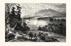CAT MOUNTAIN, LAKE GEORGE. THOMAS MORAN, England was an American painter and printmaker CAT MOUNTAIN, LAKE GEORGE. THOMAS MORAN, England was an American painter and printmaker